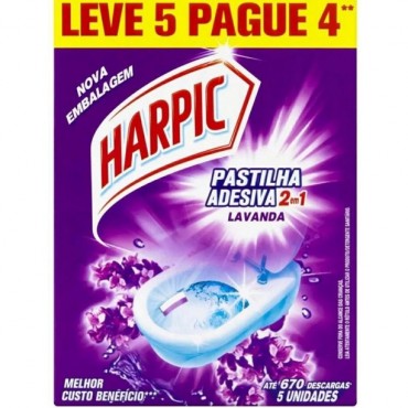 Pastilha Adesiva Harpic Lavanda 5 Und