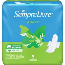 Absorvente SempreLivre Adapt Suave Com Abas 8und