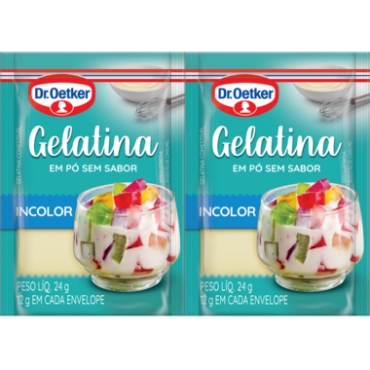 Gelatina em Pó sem Sabor Incolor Dr. Oetker 2 Envelopes 24g