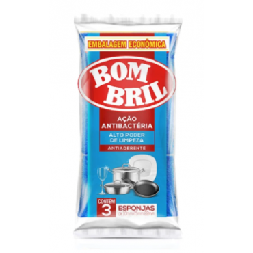 Esponja Antiaderente Bom Bril Não Risca 3und.