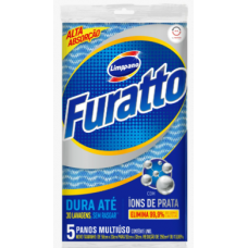 Pano Multiuso Azul Limppano Furatto 5 Und.
